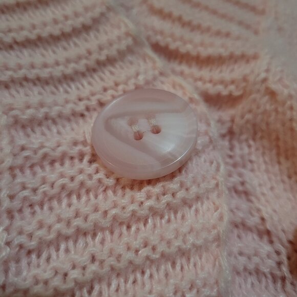 Coco & Shay Women’s Size Large Pink ButtoneUp Knit Cardigan Barbiecore Hippi 70s - Picture 3 of 8